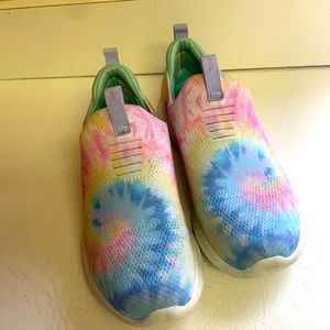 Glitter Tie Dye Skechers Memory Foam Youth Size 3.5